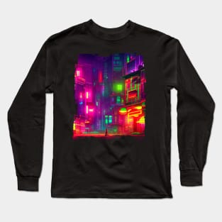 Japan Neon City Lights Long Sleeve T-Shirt